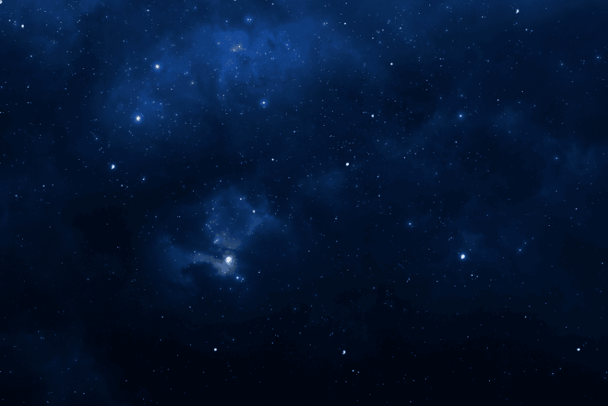Imagem do céu profundo com estrelas e nebulosas, representando a vastidão do universo observável.